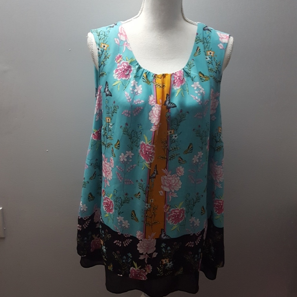 Butterflies and flowers blouse